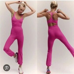 Free People Movement Lets Bounce One Piece Jumpsuit Size Small Pink Magenta